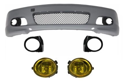 Front Bumper suitable for BMW 3 Series E46 Coupe Cabrio (1999-2007) M-tech M-technik M-Sport II Design With Yellow Fog Lights