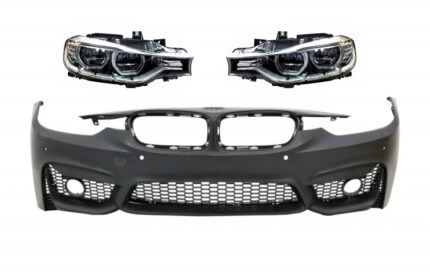 Front Bumper suitable for BMW 3 Series F30 F31 Non LCI & LCI (2011-2018) M3 Sport EVO Design with Full LED Angel Eyes Headlights