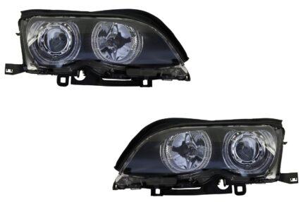 LED Angel Eyes Headlights suitable for BMW 3 Series E46 (09.2001-03.2005) Xenon Design Black