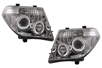 Angel Eyes Headlights suitable for Nissan Navara D40 (2004-2009) Pathfinder R51 (2005-2008) Chrome