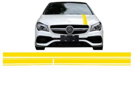 Set Sticker Matte Yellow Upper Bonnet Roof & Tailgate suitable for Mercedes CLA W117 C117 X117 (2013-2016) A Class W176 (2012-2018)