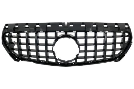 Front Central Grille suitable for MERCEDES CLA C117 X117 W117 (2013-2018) CLA45 GT-R Panamericana Design All Black