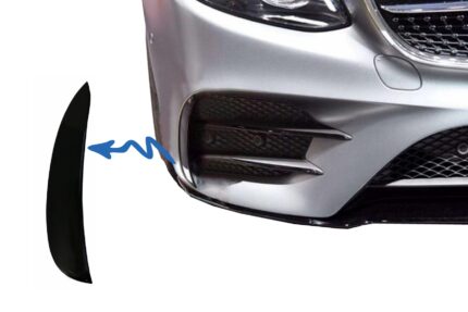 Front Bumper Flaps Side Fins Flics suitable for Mercedes E-Class W213 S213 C238 A238 E43 E53 Design Black Edition
