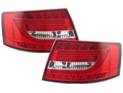 LED Light Bar Taillights suitable for Audi A6 Limousine (2004-2008) Red Crystal Factory LED