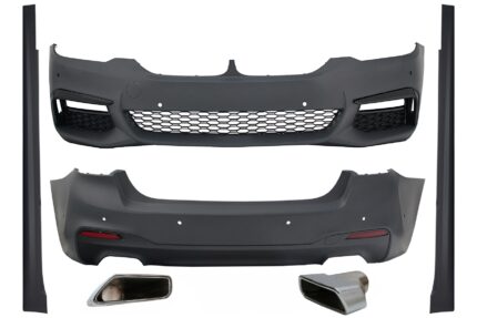 Complete Body Kit suitable for BMW 5 Series G30 (2017-2019) with Exhaust Muffler Tips M-Tech Design Without Distronic